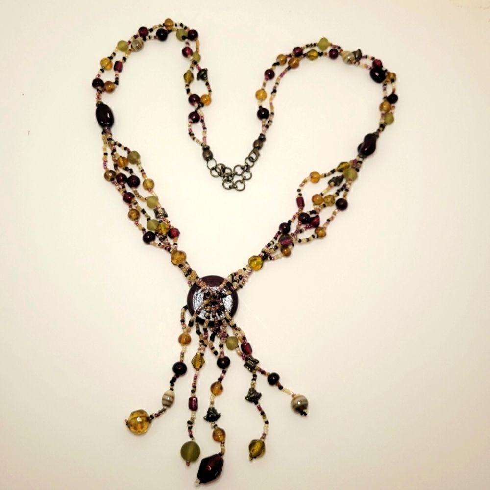 Multi Strand hand Crafted  colorful necklace.